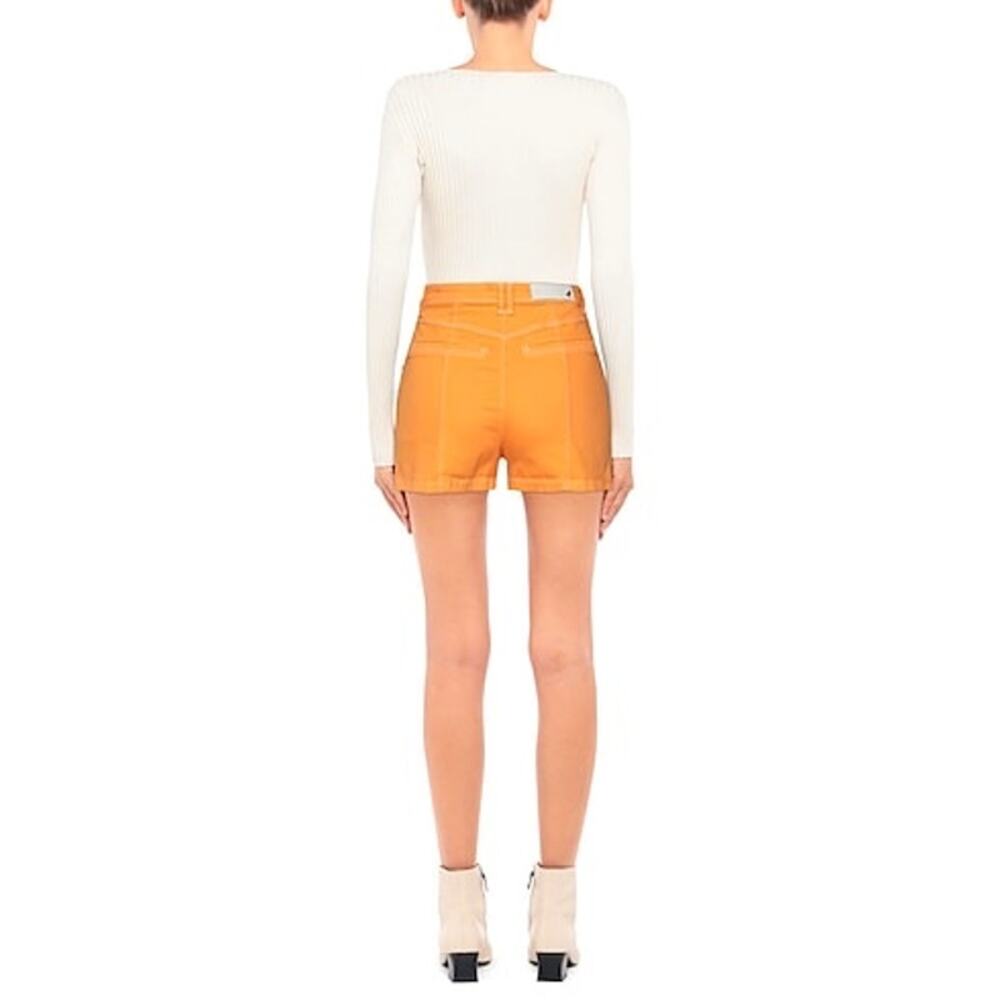 Patrizia Pepe Orange Spray Denim Trouser Shorts - Size 27 - Picture 4 of 8